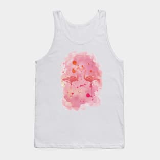 Pink watercolor Flamingo mandala Tank Top